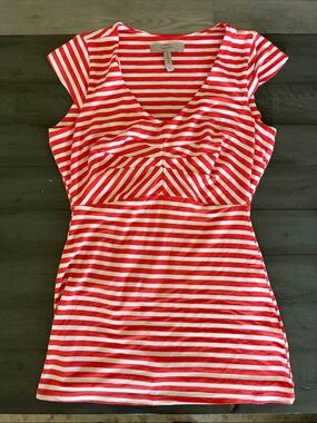 Pepperberry Red & White Striped Short Sleeve Tee UK8 Curvy/Really Curvy (US4)